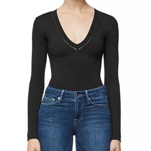 Good American Black Core Deep-V Bodysuit